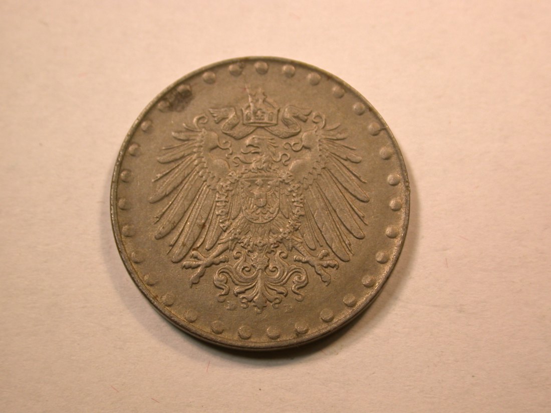  D07 KR  10 Pfennig 1916 D in ss+/ss-vz Ersatzmünze in Eisen Orginalbilder   