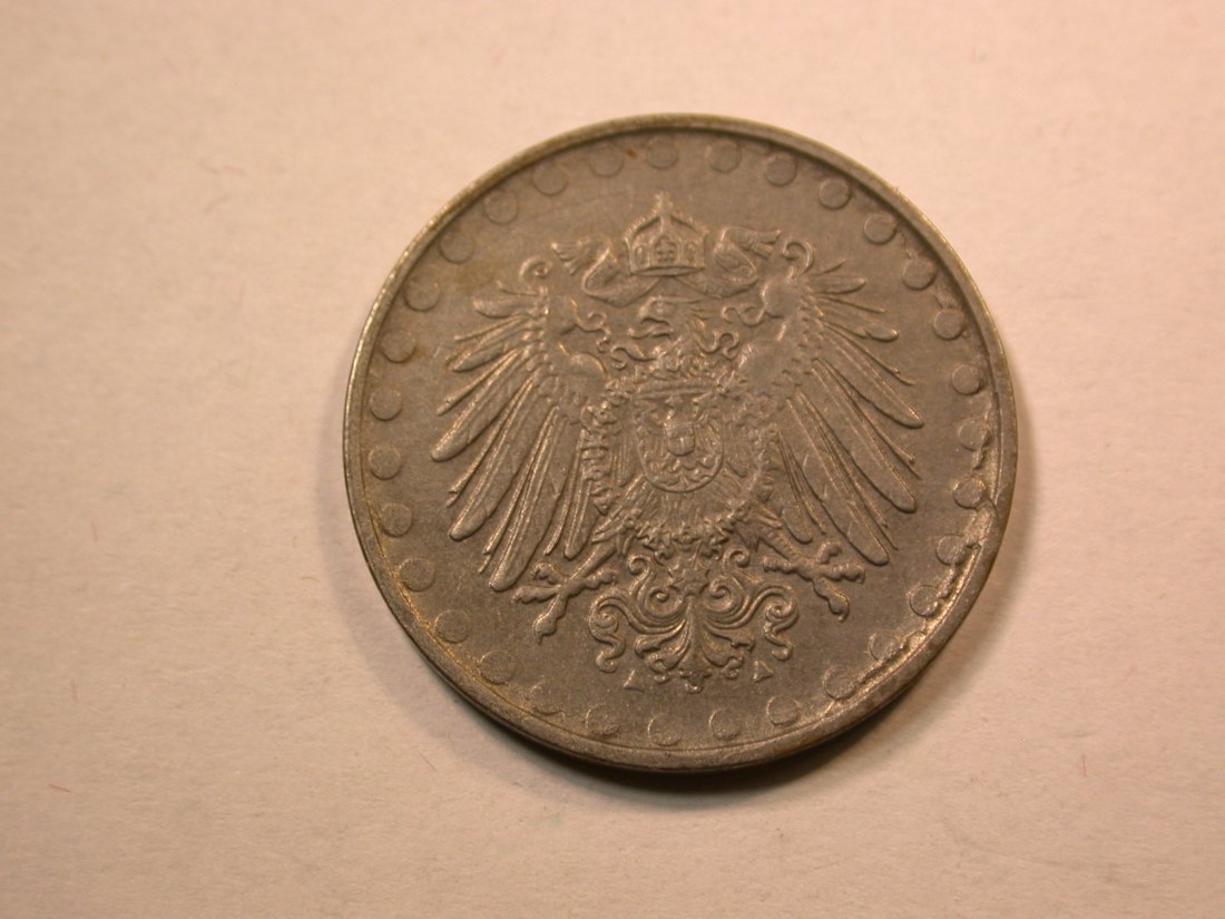  D07 KR  10 Pfennig 1917 A in ss+  Ersatzmünze in Eisen Orginalbilder   