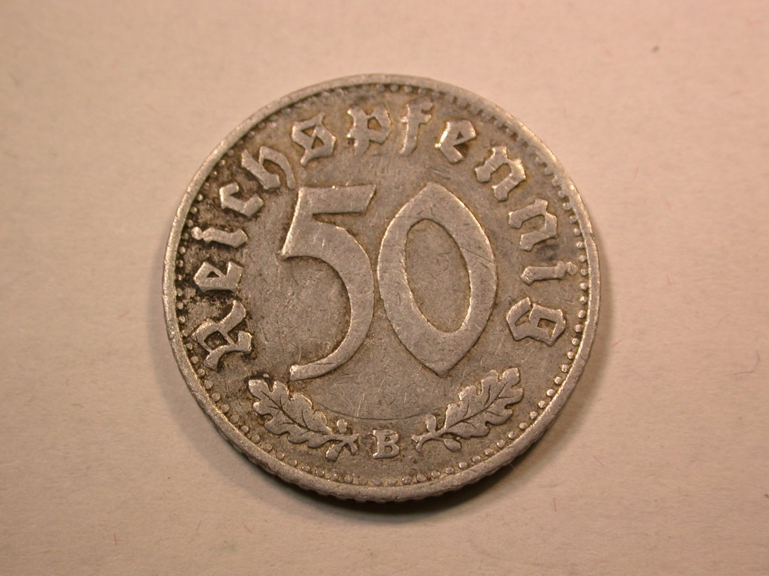  D07 3.Reich  50 Pfennig 1939 B in sehr schön Orginalbilder   