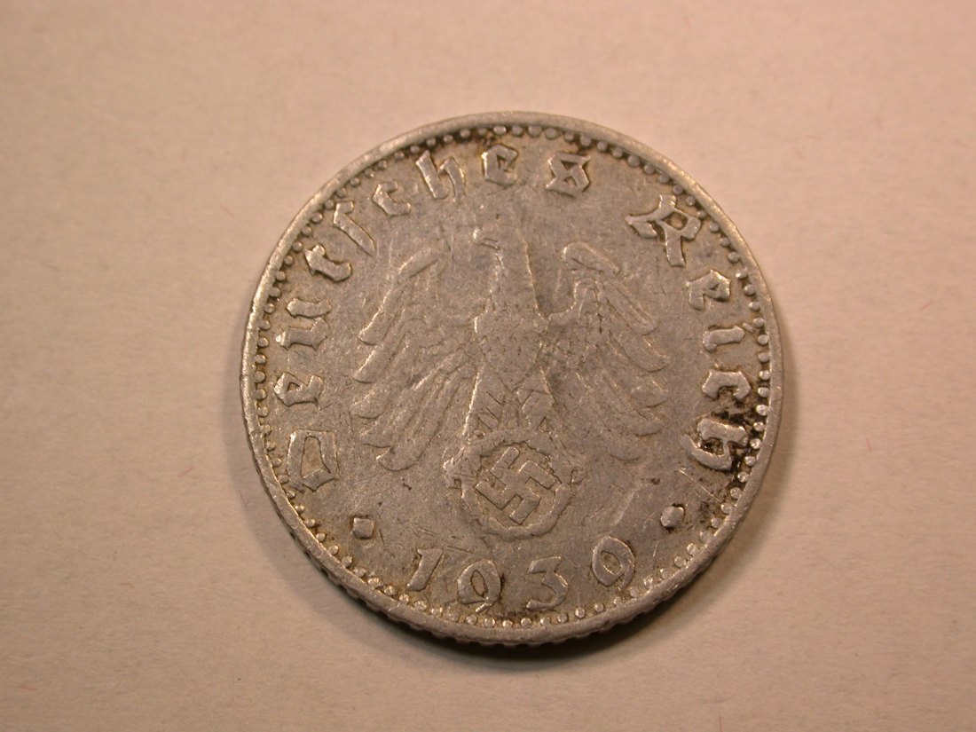  D07 3.Reich  50 Pfennig 1939 B in sehr schön Orginalbilder   