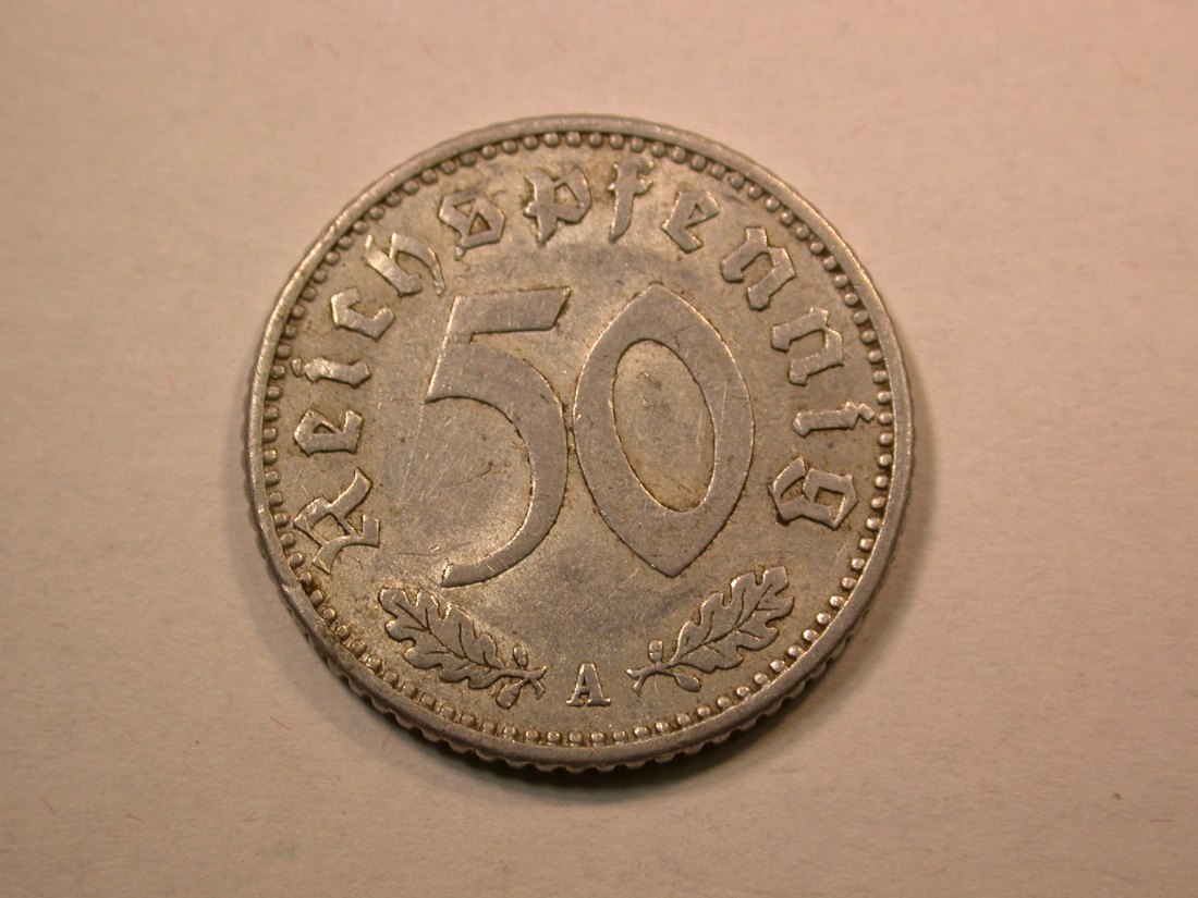  D07 3.Reich  50 Pfennig 1940 A in sehr schön Orginalbilder   