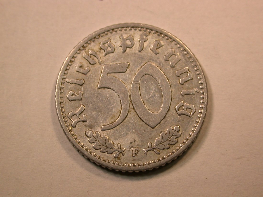  D07 3.Reich  50 Pfennig 1941 F in sehr schön Orginalbilder   