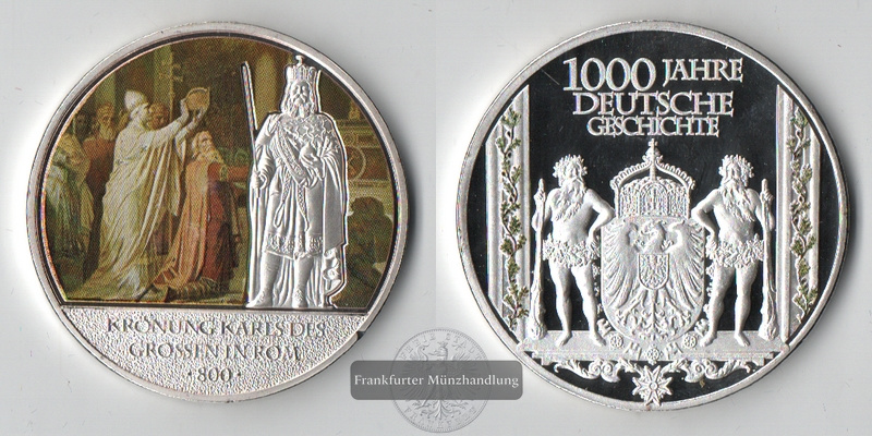  Medaille Kaiserkrönung Karl des Großen - 1000 Jahre Dt. Münzgeschichte FM-Frankfurt   