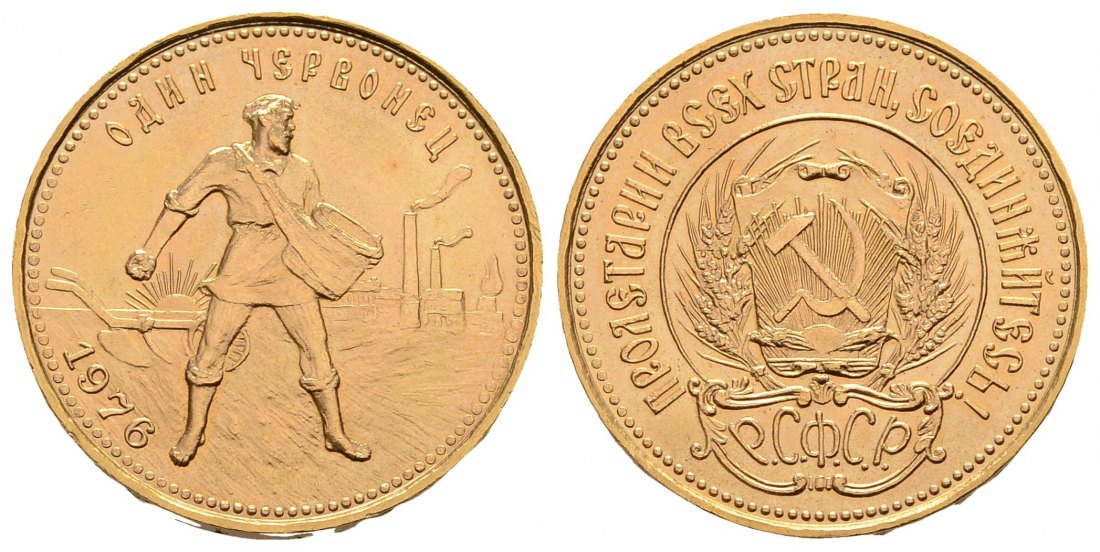 PEUS 3059 Russland 7,74 g Feingold. Tscherwonez 10 Rubel GOLD 1976 Kl. Kratzer, Vorzüglich +