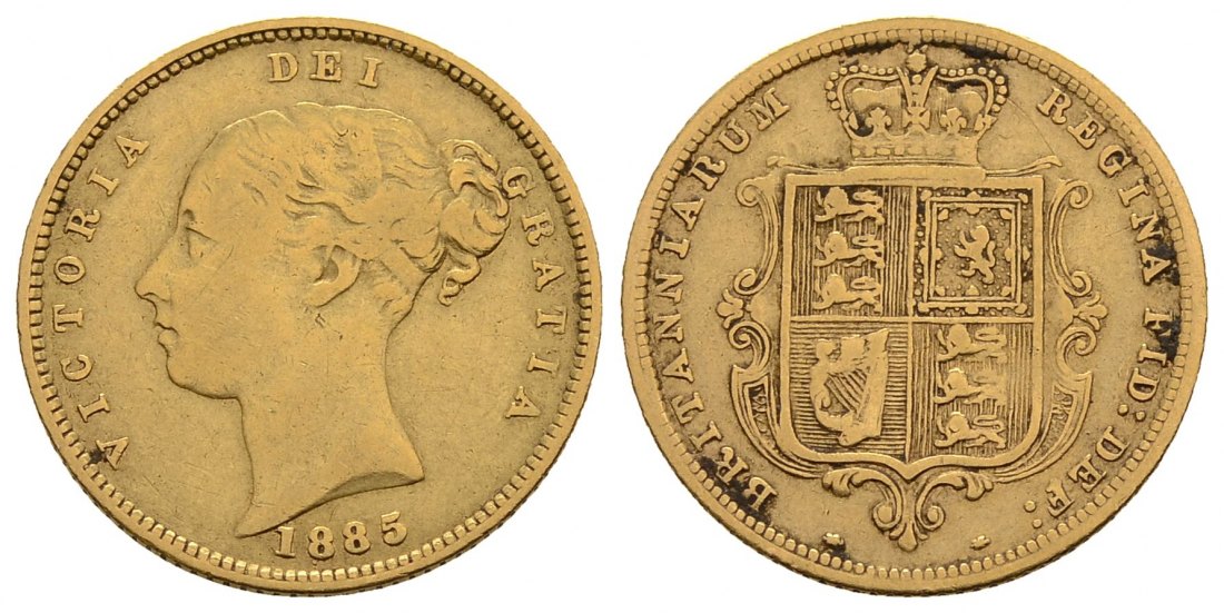 PEUS 3020 Grossbritannien 3,66 g Feingold. Victoria (1837 - 1901) 1/2 Sovereign GOLD 1885 Fast sehr schön