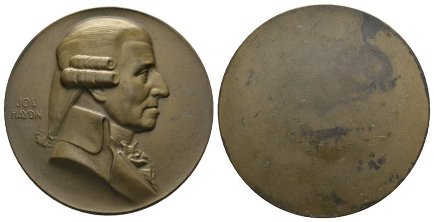  Österreich, Josef Haydn; einseitige Bronzemedaille o.J.; 29,35 g, Ø 40 mm   