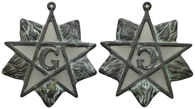  Freimaurer-Loge-Abzeichen; Bronze, 21,16 g, Ø 50 mm   