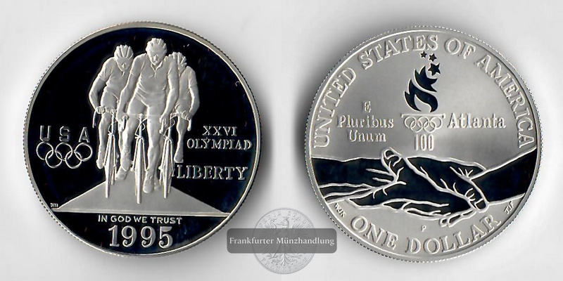  USA  1 Dollar 1995 P  Olympia in Atlanta '95    FM-Frankfurt  Feinsilber: 24,06g   