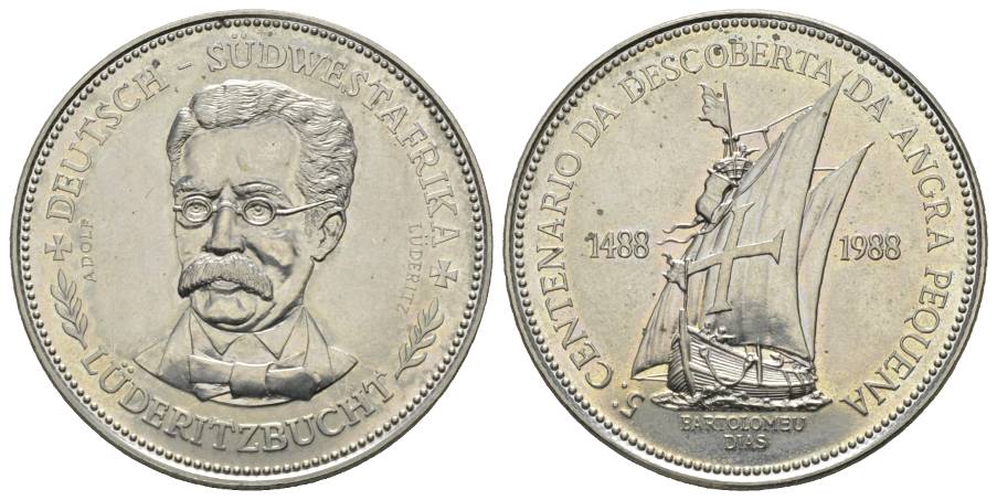  DEUTSCH-SÜDWESTAFRIKA Namibia, Medaille 1988; CuNi, 28,49 g, Ø 39 mm   
