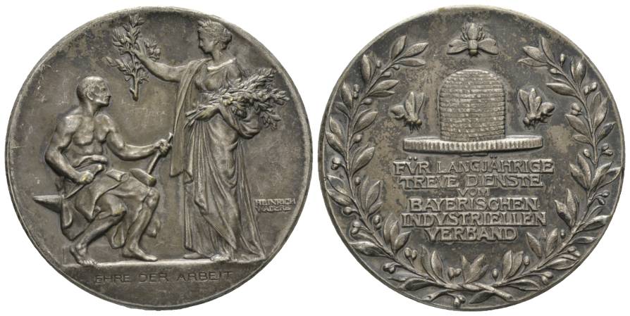  Bronzemedaille o.J., versilbert; 47,64 g, Ø 50 mm   