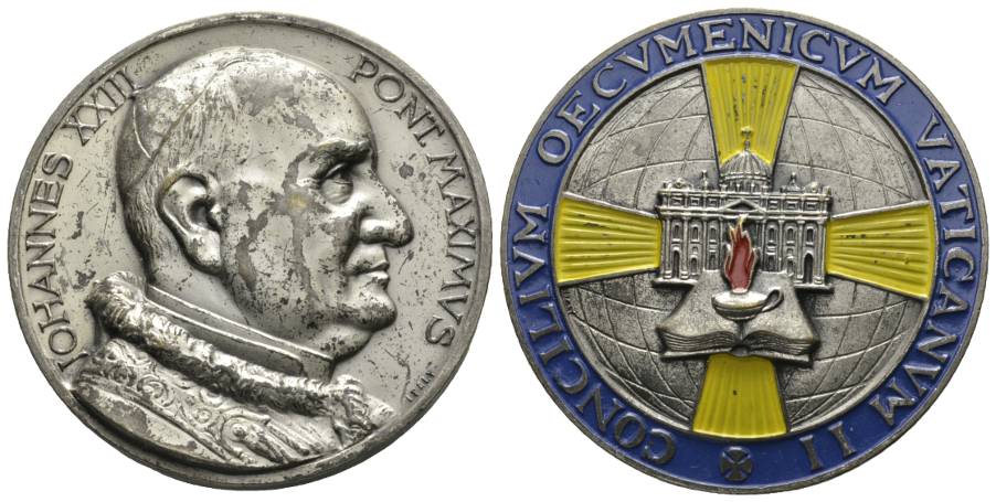  Papst Johannes XXIII.-Pont.Maximus; Gußmedaille o.J.; 69,96 g, Ø 50 mm   