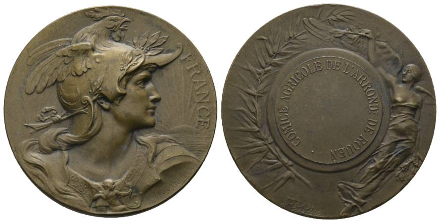  Frankreich; Bronzemedaille o.J.; 50,40 g, Ø 45 mm   