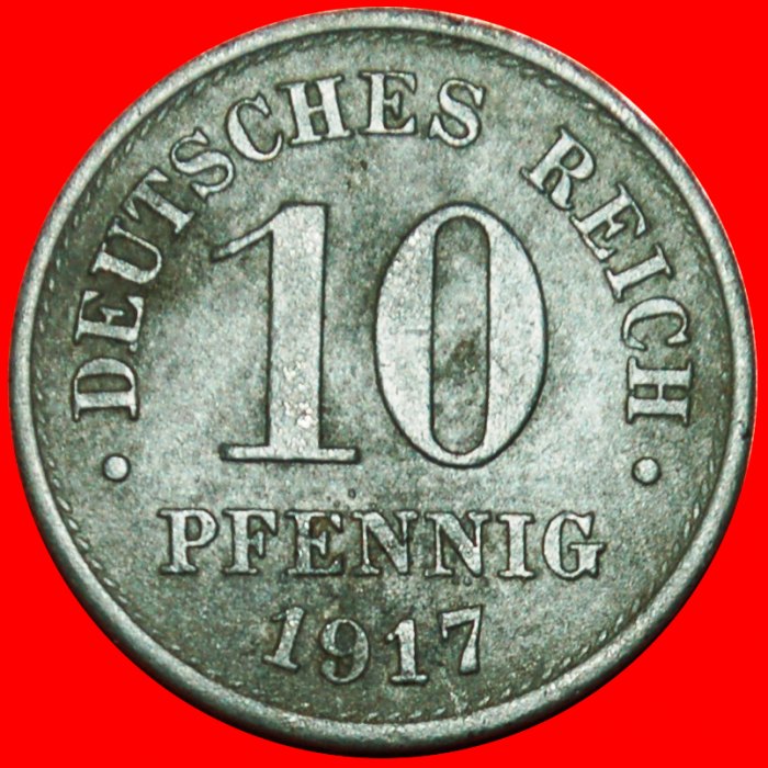+ EAGLE: GERMANY ★ 10 PFENNIG 1917! LOW START ★ NO RESERVE!!!