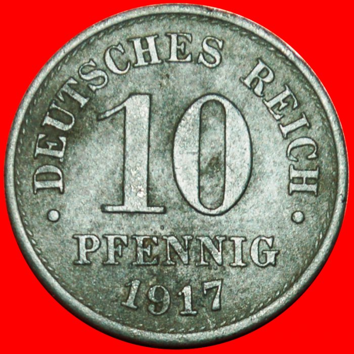  + ADLER: DEUTSCHLAND ★ 10 PFENNIG 1917! OHNE VORBEHALT!   