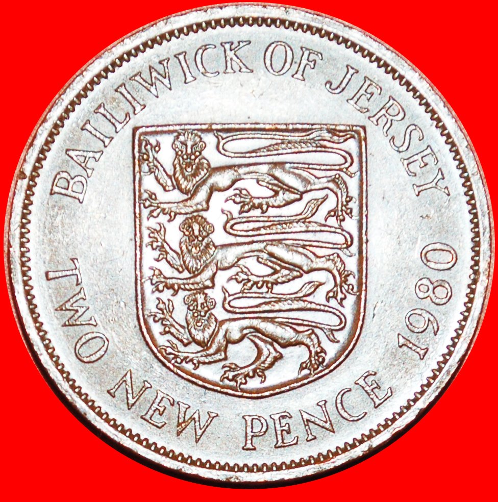 + GREAT BRITAIN (1971-1980): JERSEY ★ 2 NEW PENCE 1980 3 LIONS! LOW START★ NO RESERVE!
