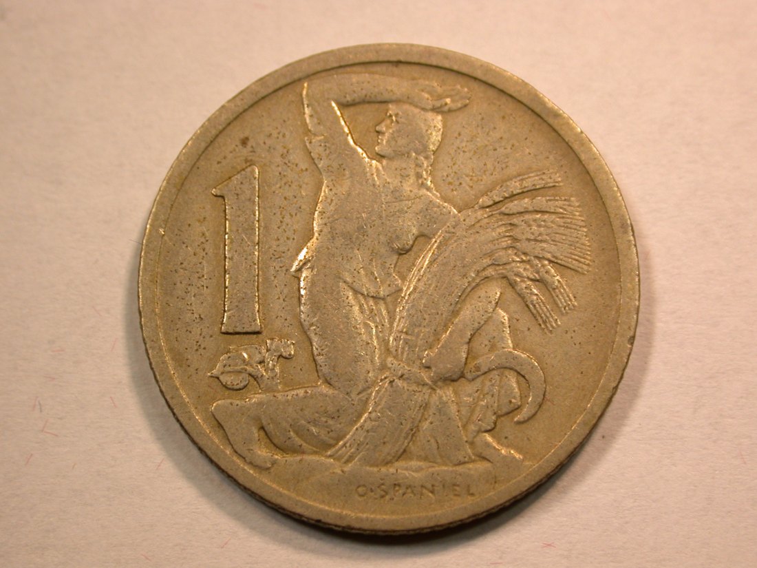 D08 CSSR 1 Krone 1929 in ss Originalbilder