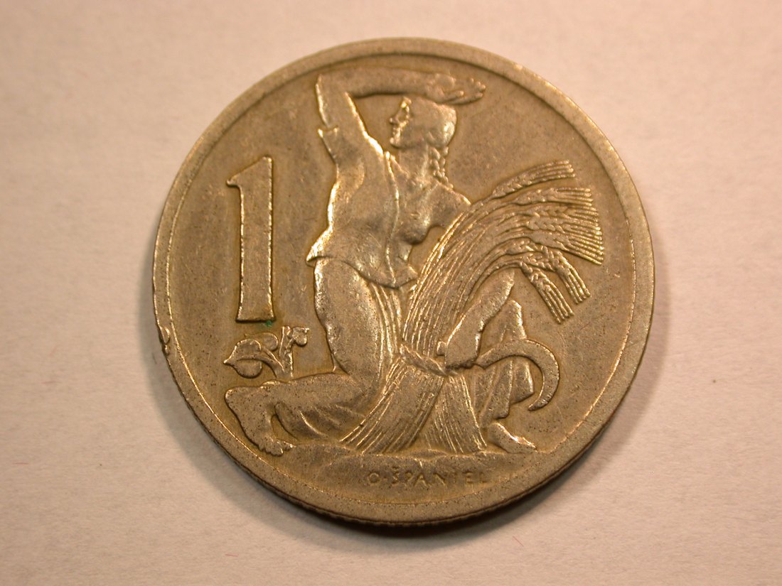 D08 CSSR 1 Krone 1930 in ss geputzt Originalbilder