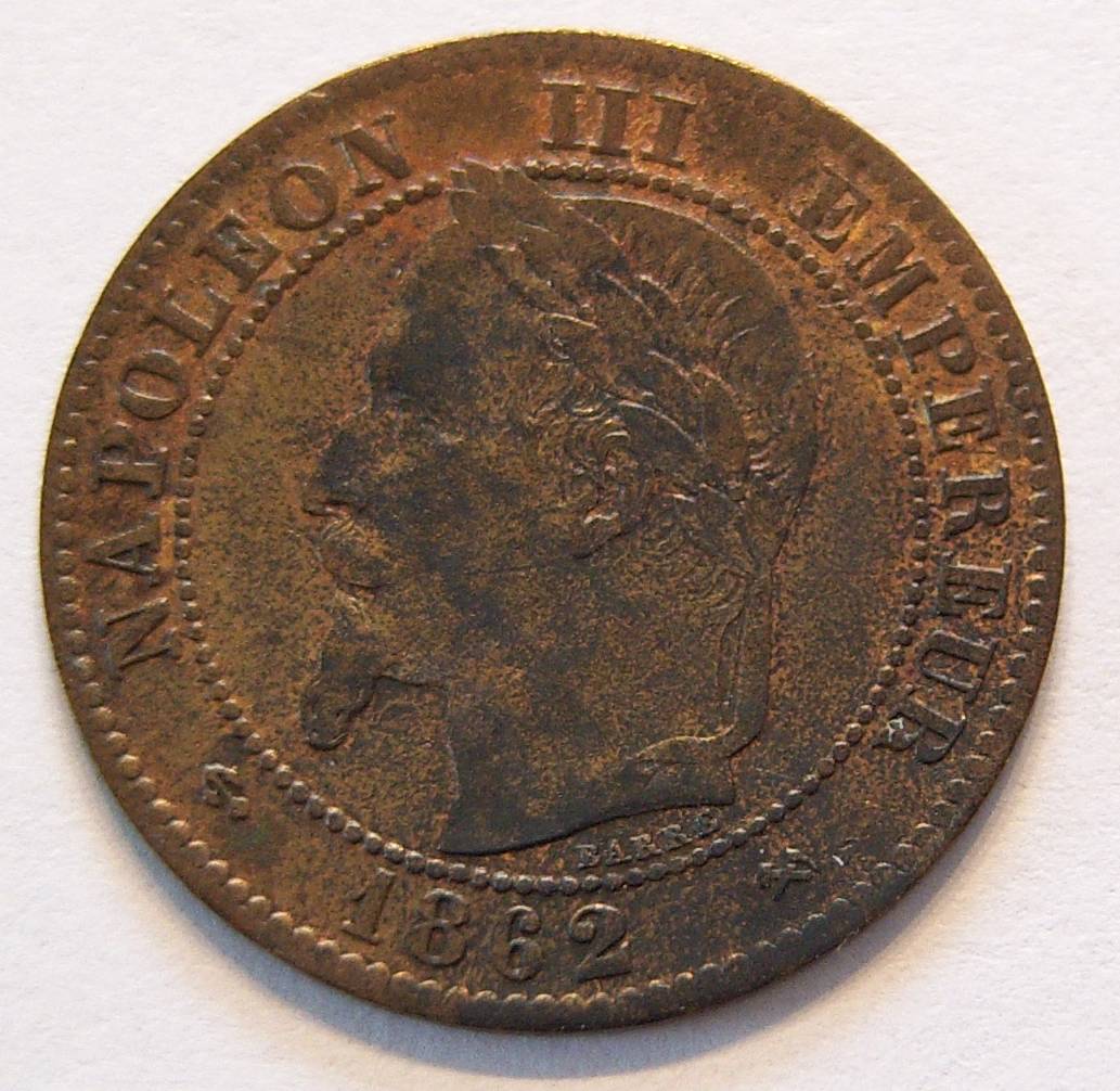  Frankreich 2 Centimes 1862 K   