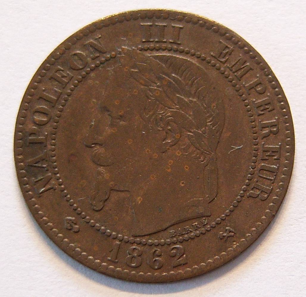  Frankreich 2 Centimes 1862 K   