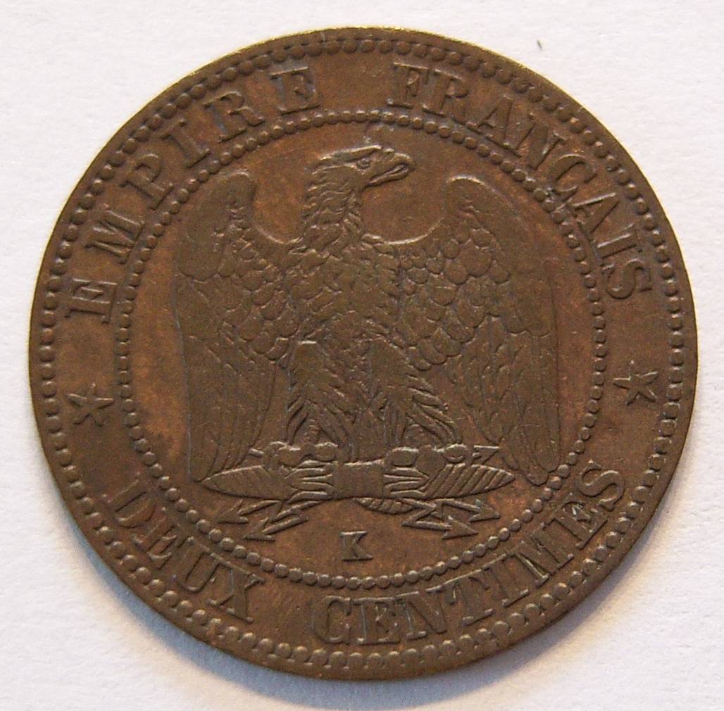  Frankreich 2 Centimes 1862 K   