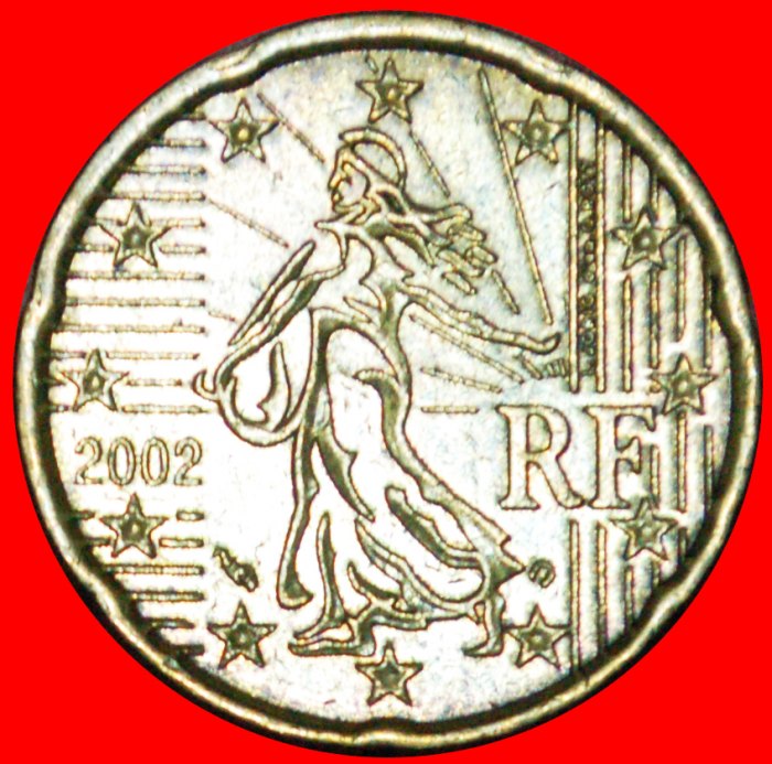 + NORDISCHES GOLD (1999-2006): FRANKREICH ★ 20 EURO CENT 2002! OHNE VORBEHALT!