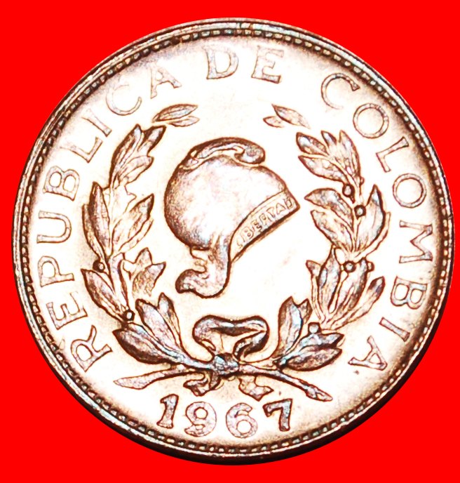  + CORNUCOPIA (1967-1978): COLOMBIA ★ 1 CENTAVO 1967 UNC MINT LUSTER! LOW START ★ NO RESERVE!   