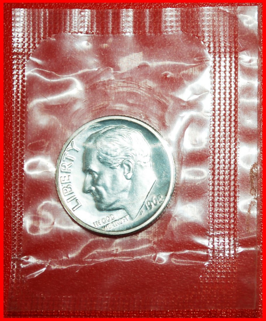 + SILBER PP (1946-1964): USA ★ 10 CENT 1962 ROOSEVELT (1858-1945)! OHNE VORBEHALT!