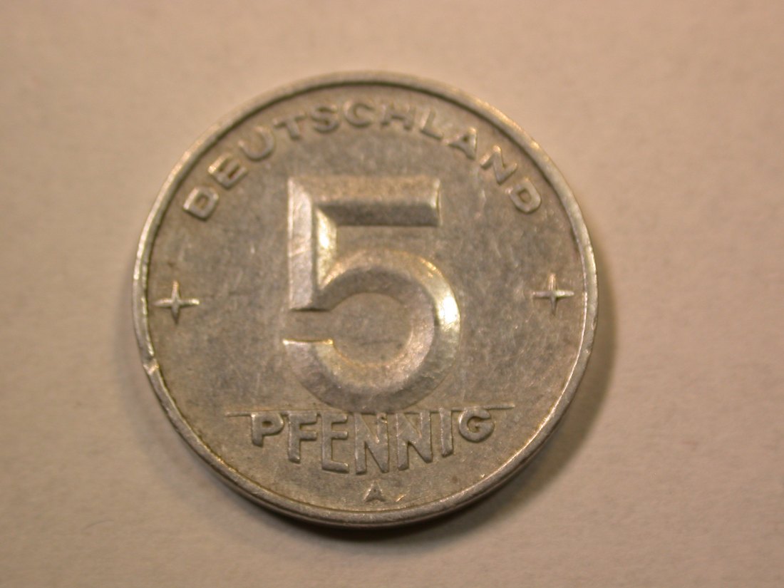  D09  DDR  5 Pfennig 1950 A in ss  Originalbilder   