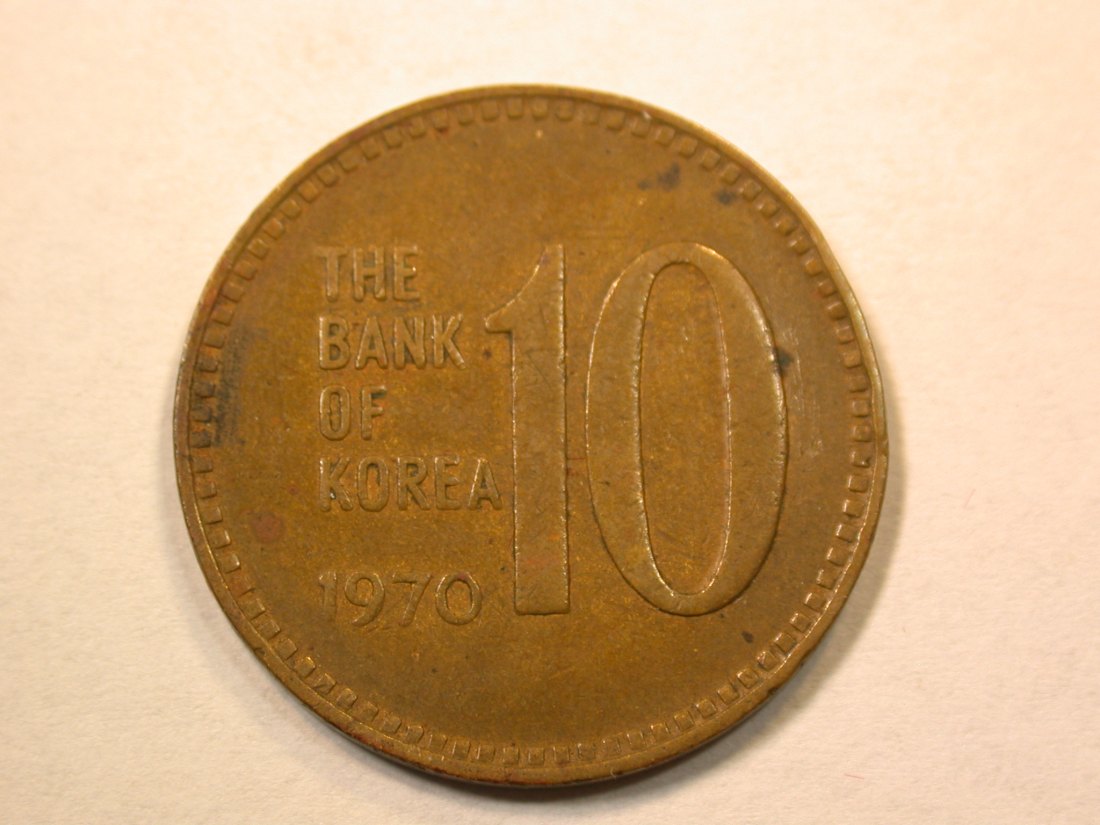 D09 Korea 10 Won 1970 in ss-vz Originalbilder