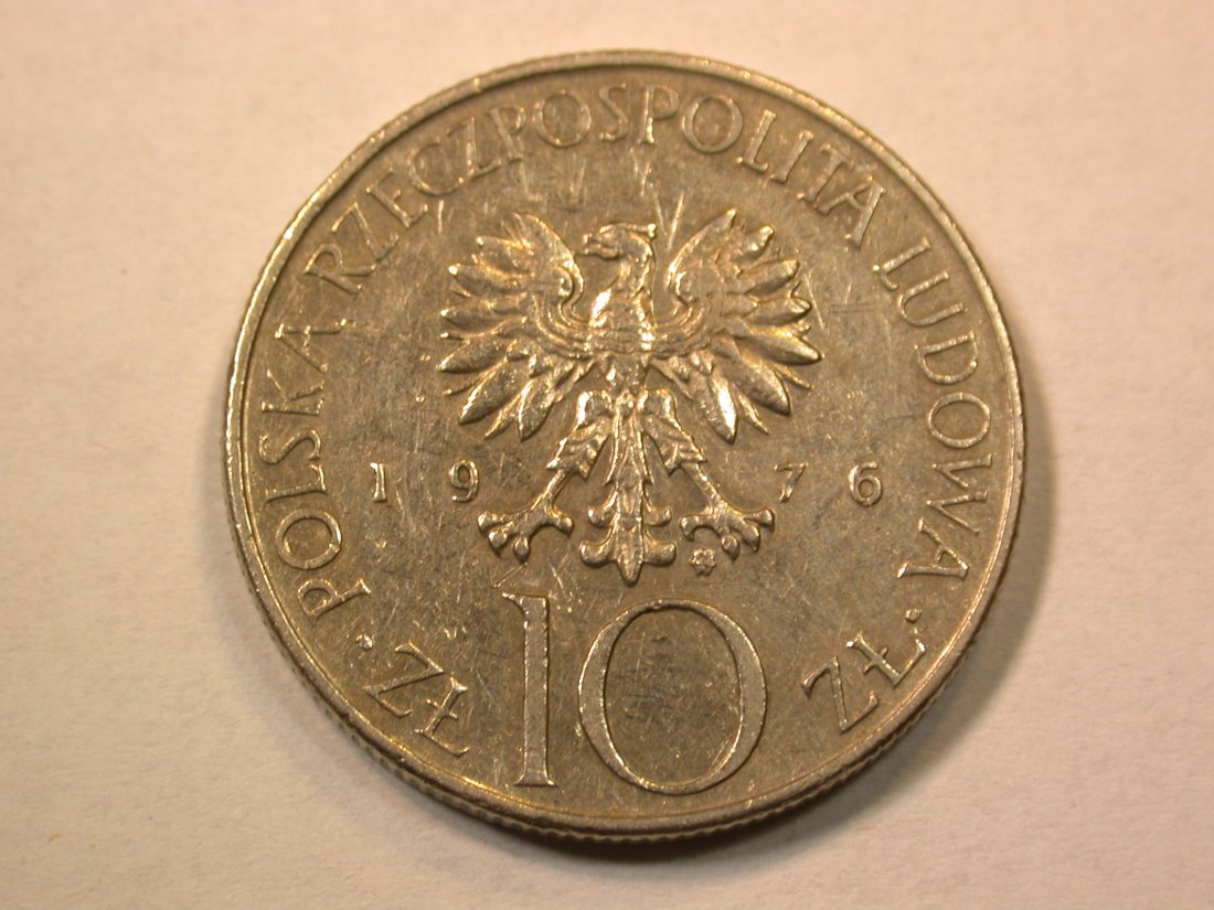  D09  Polen  10 Zloty 1976 in ss+  Originalbilder   