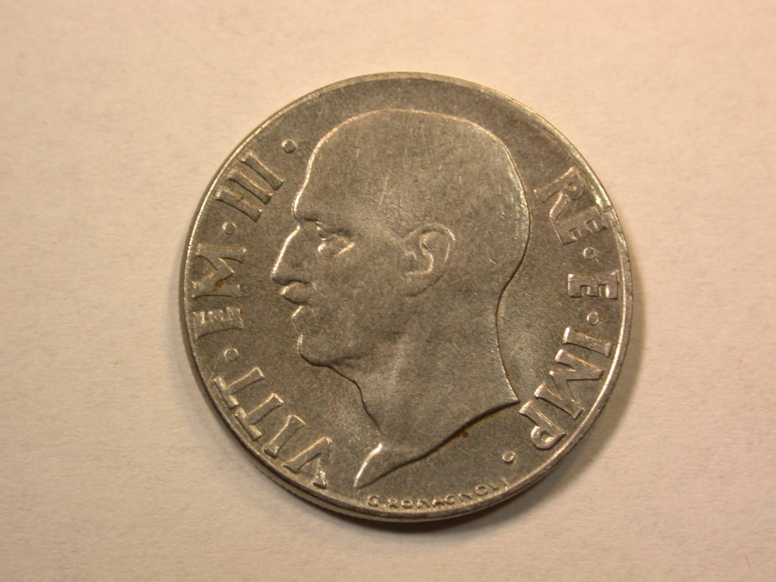 D09  Italien  10 Cent. 1943 in vz-st  Originalbilder   
