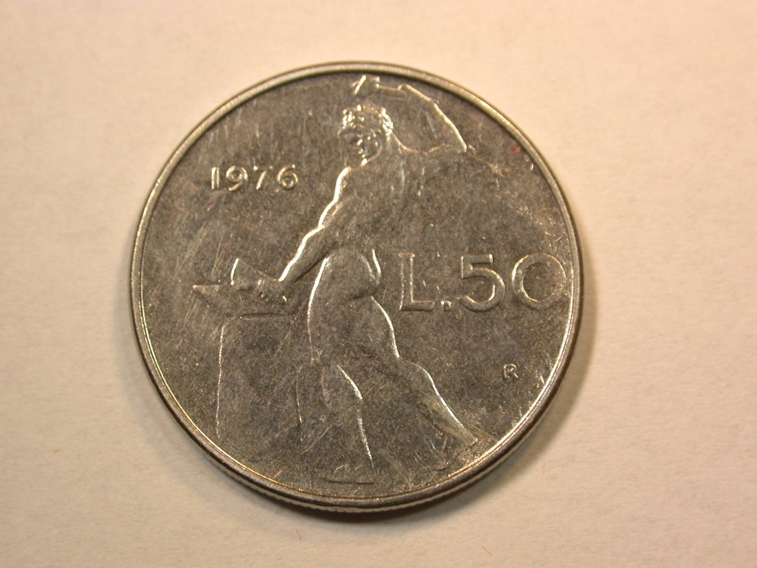D09 Italien 50 Lire in ss+/ss-vz Originalbilder