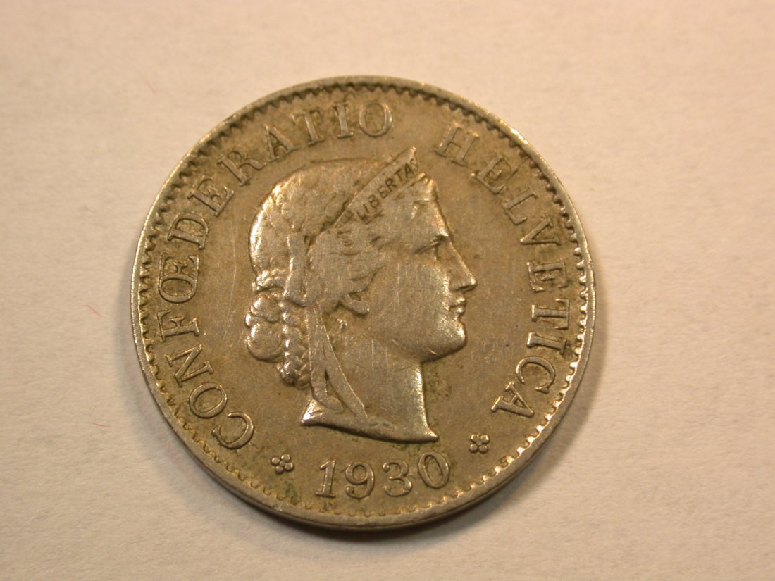 D09 Schweiz 5 Rappen 1930 in ss Originalbilder