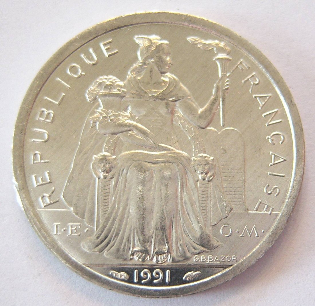  Französisch Polynesien 2 Francs 1991 Alu   
