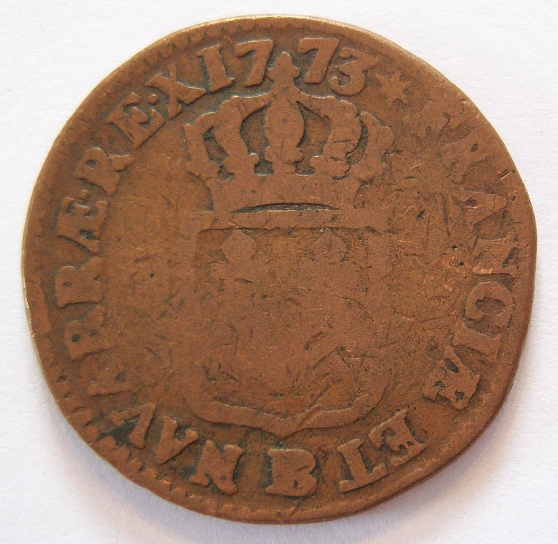  Frankreich Louis XV. 1 Sol 1773 BB   