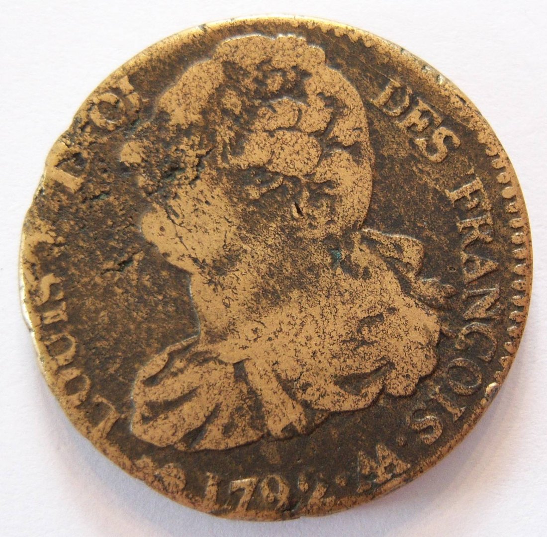  Frankreich Louis XVI. 2 Sols 1792 AA   