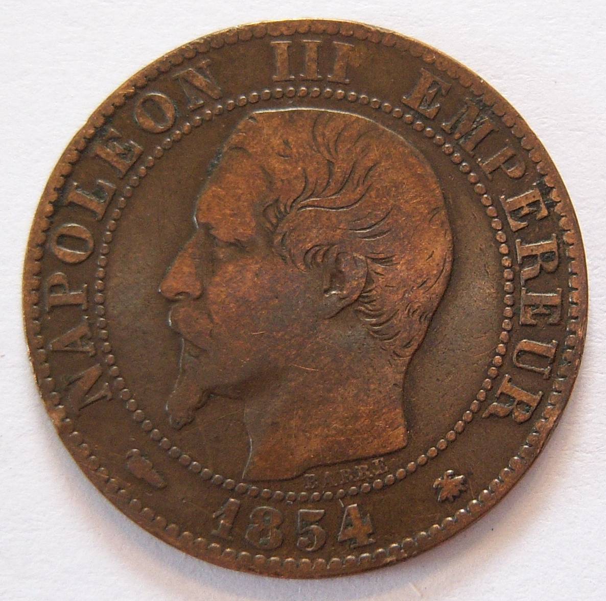  Frankreich Cinq 5 Centimes 1854 BB   