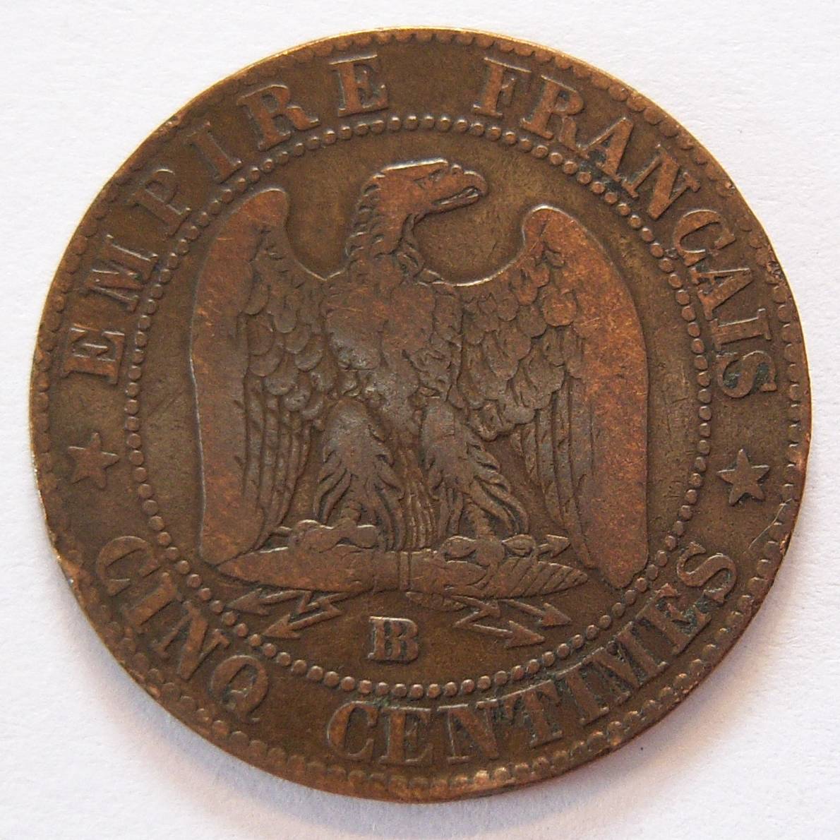  Frankreich Cinq 5 Centimes 1854 BB   