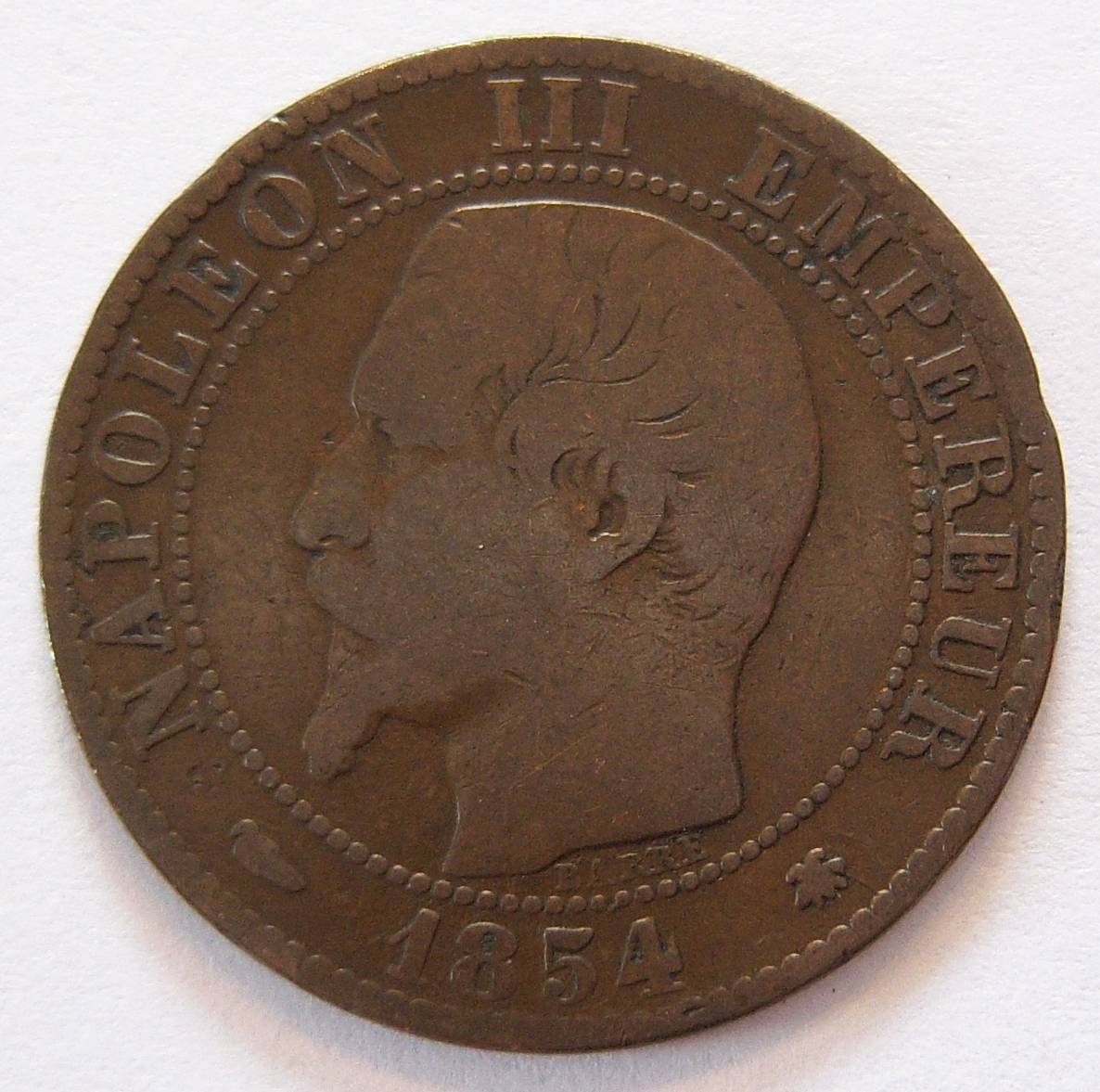  Frankreich Cinq 5 Centimes 1854 BB   