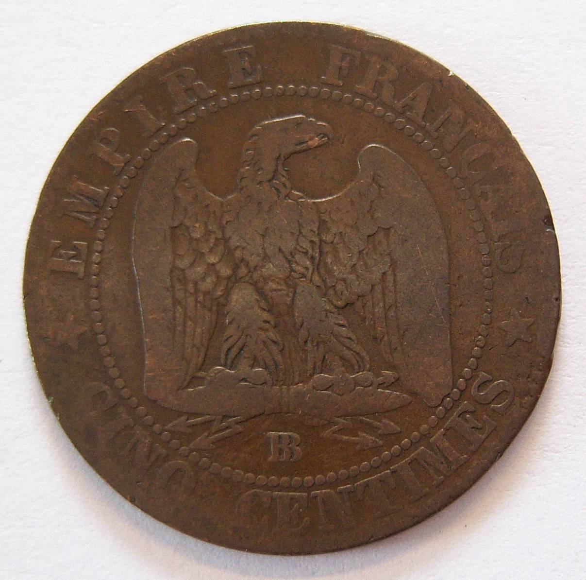  Frankreich Cinq 5 Centimes 1854 BB   
