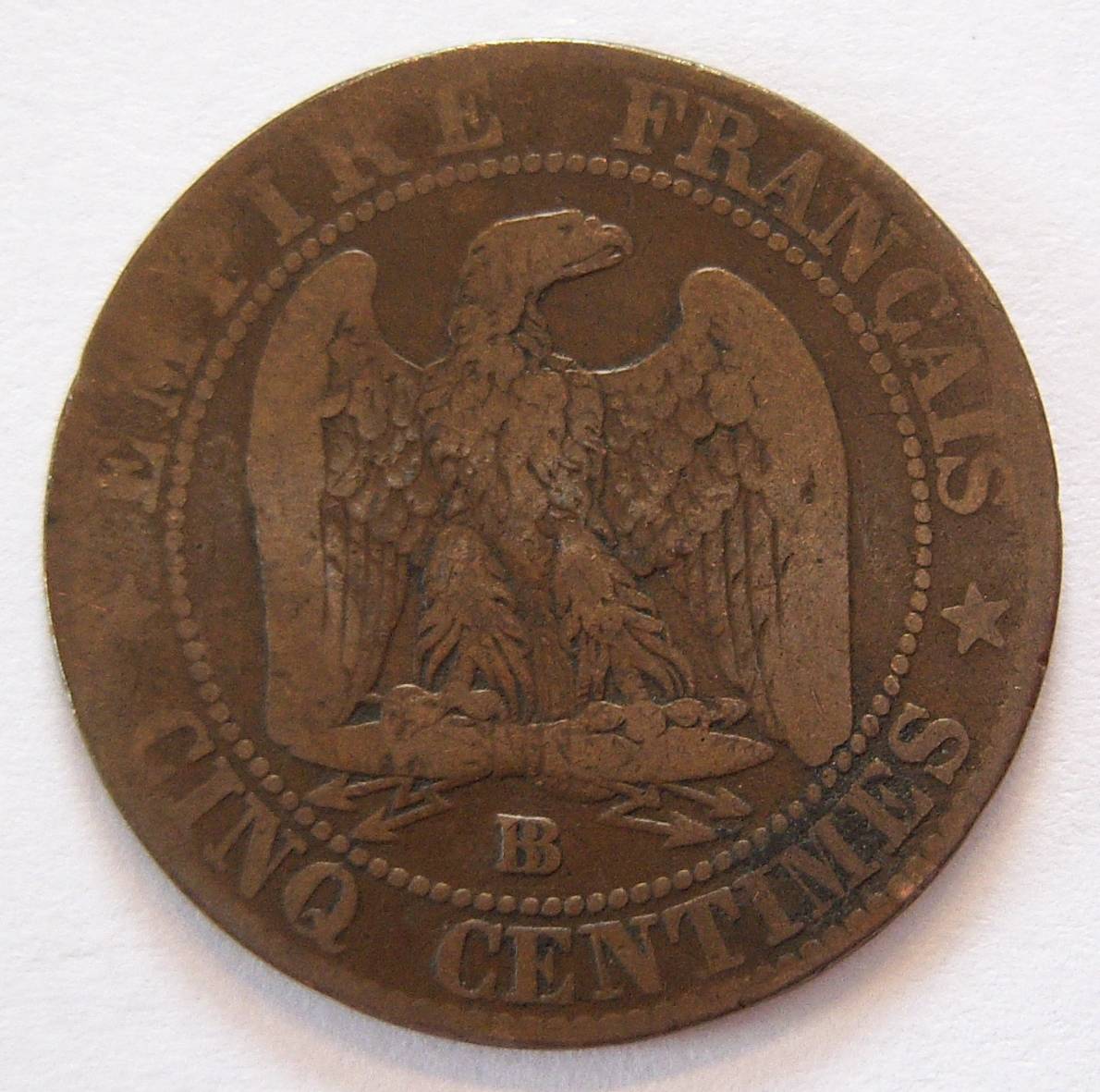  Frankreich Cinq 5 Centimes 1854 BB   