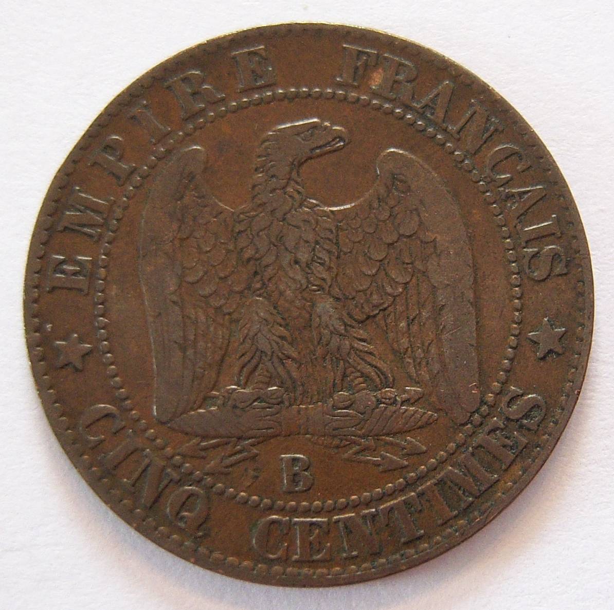  Frankreich Cinq 5 Centimes 1855 B   