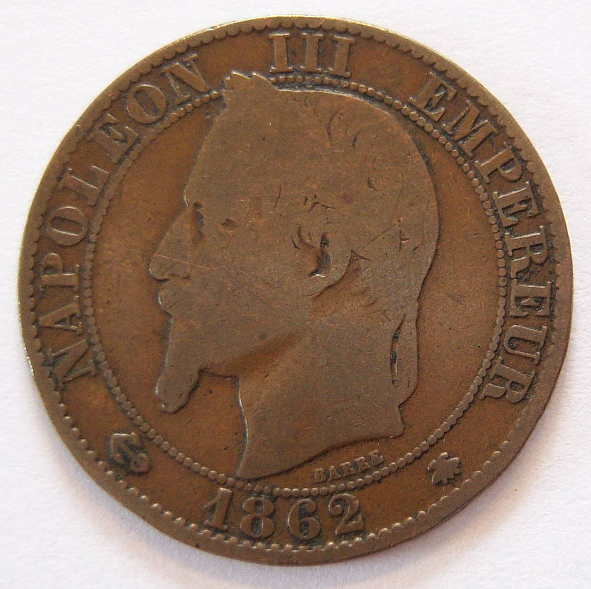  Frankreich Cinq 5 Centimes 1862 A   