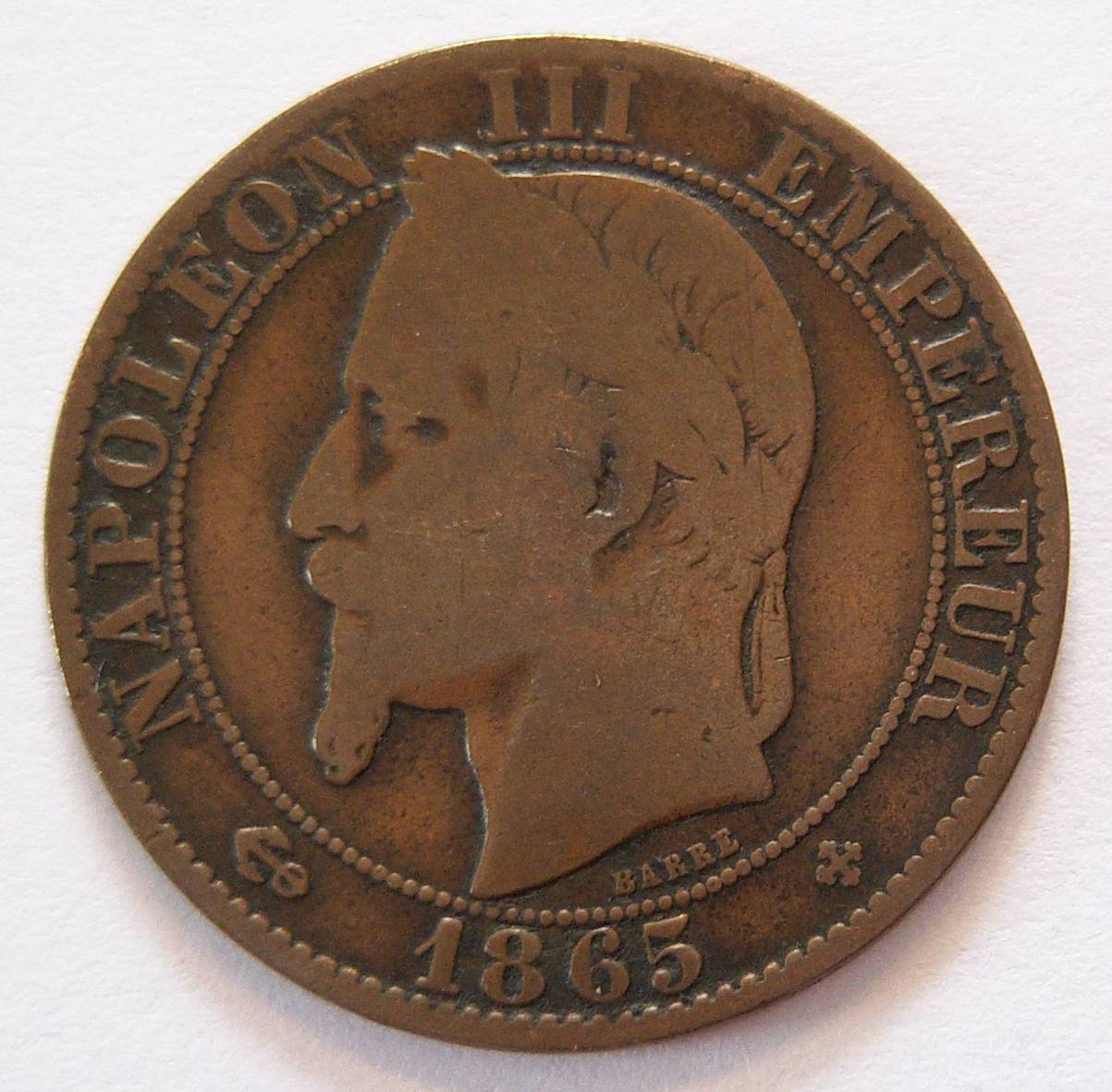  Frankreich Cinq 5 Centimes 1865 BB   