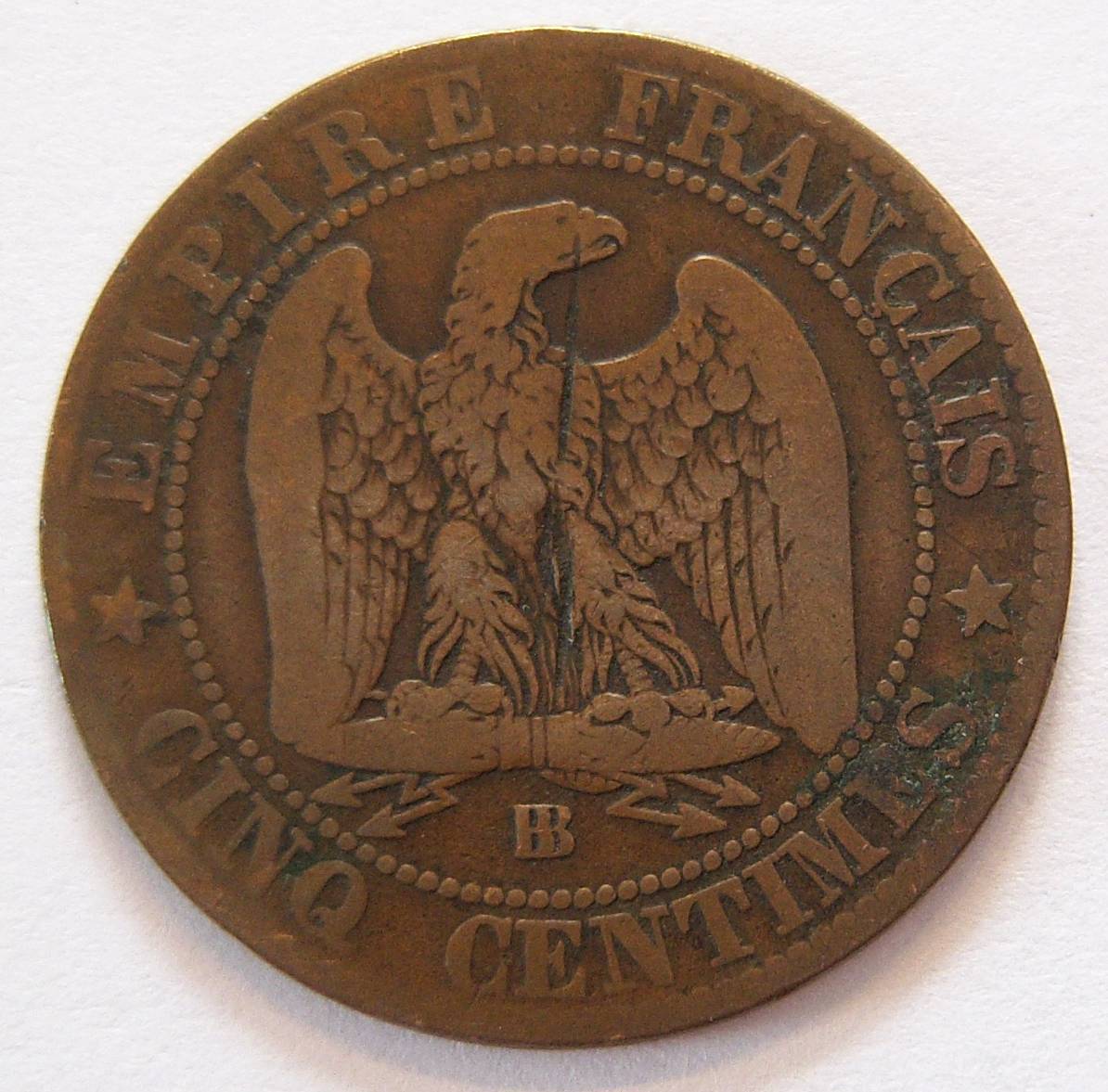  Frankreich Cinq 5 Centimes 1865 BB   