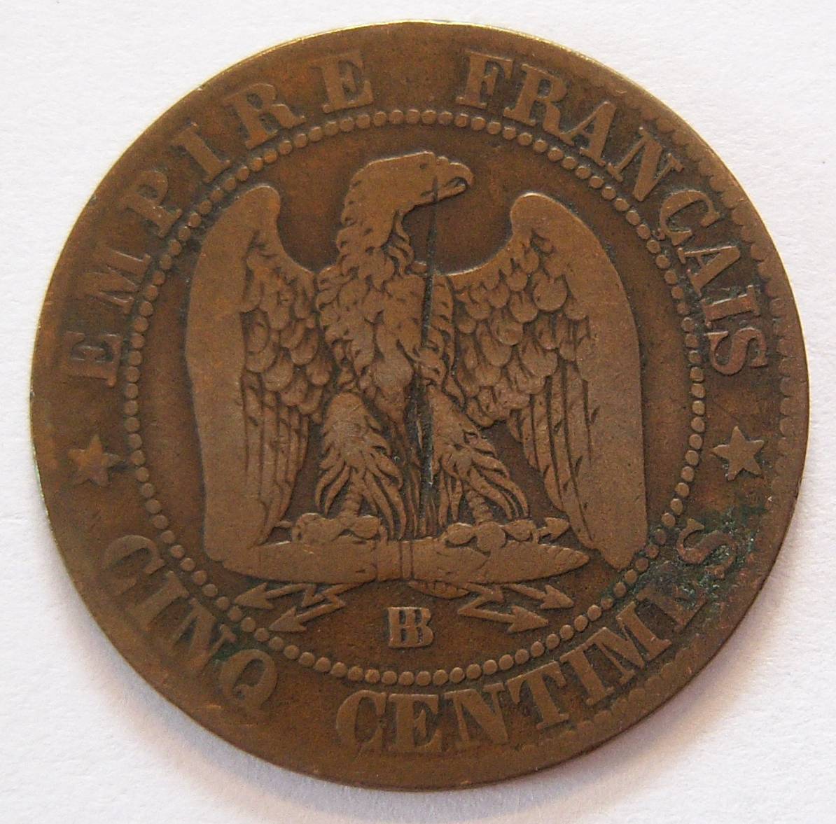  Frankreich Cinq 5 Centimes 1865 BB   