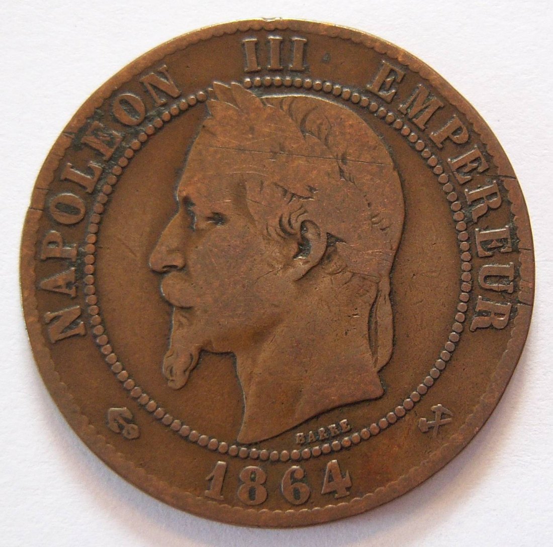  Frankreich Dix 10 Centimes 1864 K   