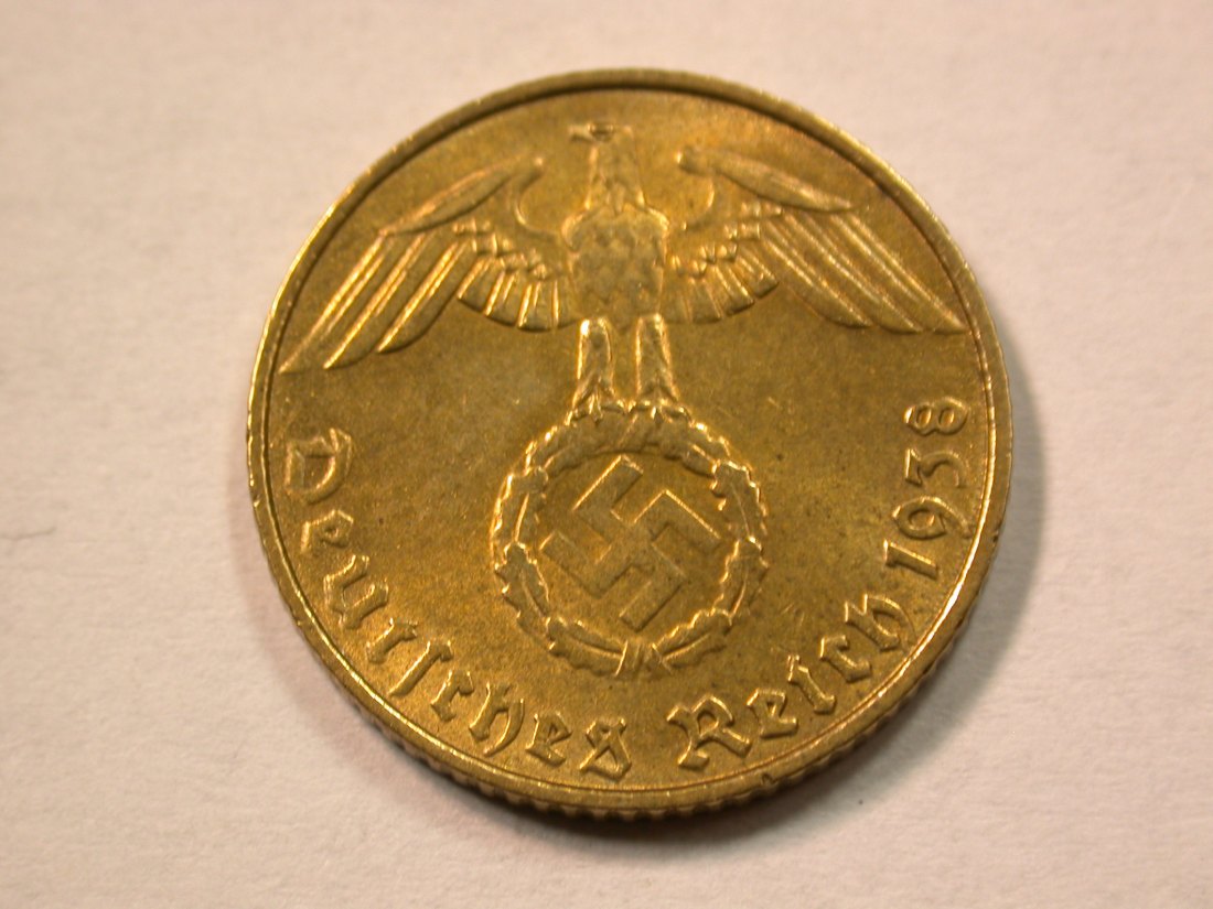  D10  3. Reich  5 Pfennig 1938 E in ss, leicht geputzt Originalbilder   