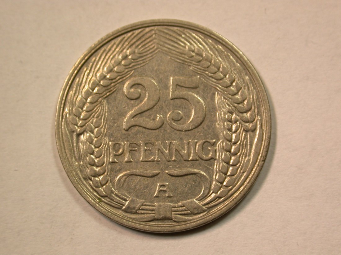  D10  KR  25 Pfennig  1912 A in ss+  Originalbilder   