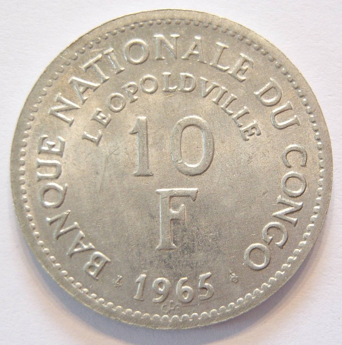  Kongo 10 Francs 1965 Alu   